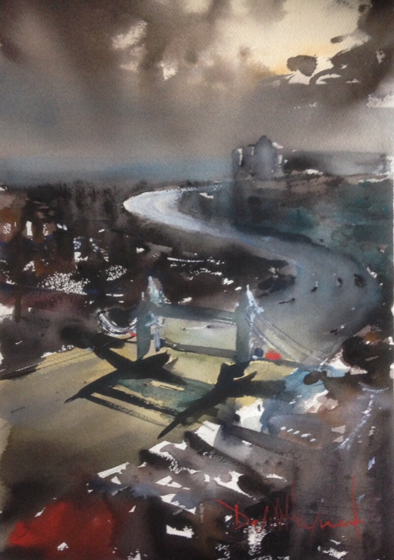 David Heywood View from the Shard Original Watercolour 